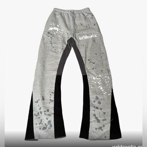 NWOT WRLDEXOTIC grey splatter sweatpants